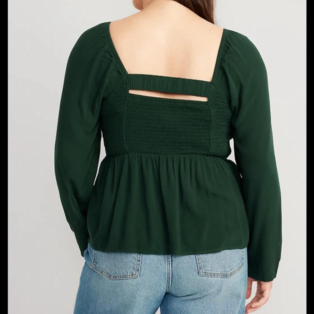 Old Navy Green Peplum Blouse - NWOT